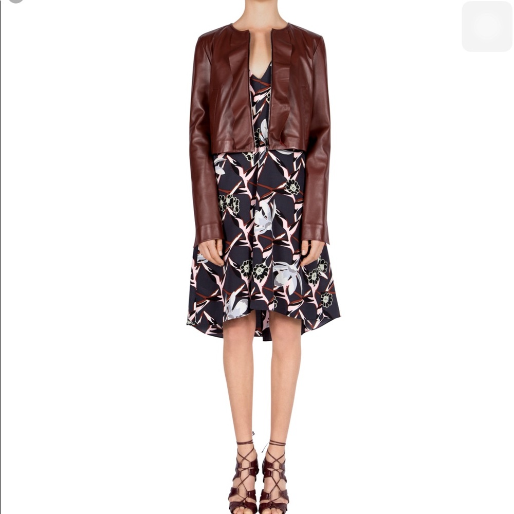 Dorothee Schumacher Cream/Tan Leather Jacket